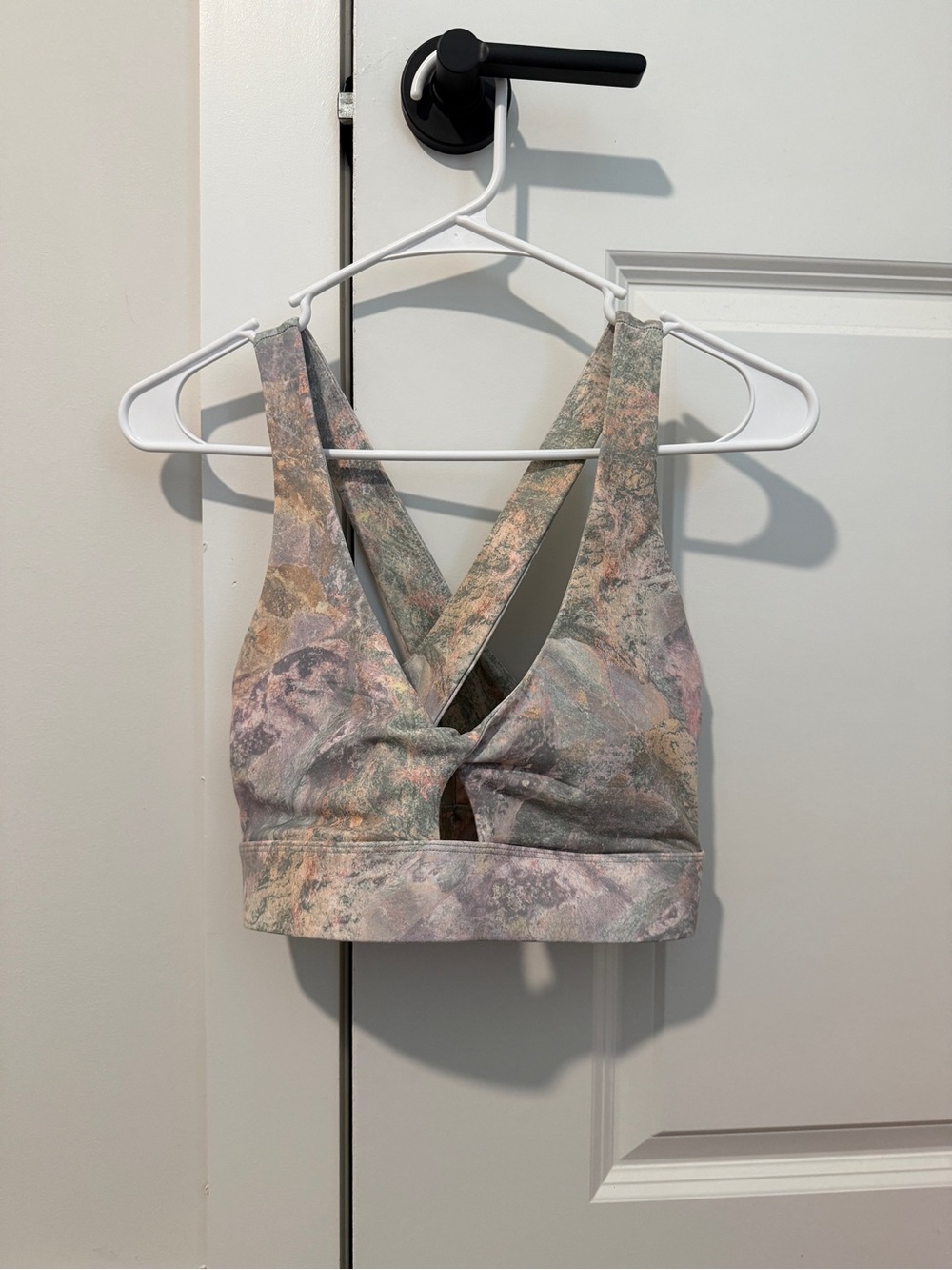Fabletics Women’s Printed Twist-Front Bralette - Pastel Multi